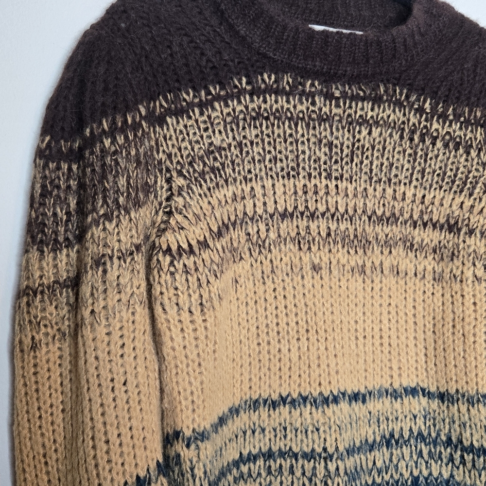 Ulla Johnson Rosalia Alpaca Sweater Puff Sleeve Striped Cozy Knit Oversized Boho - Picture 9 of 11